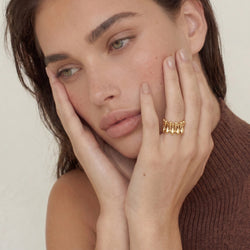 Skulpturel Guldreb Ring